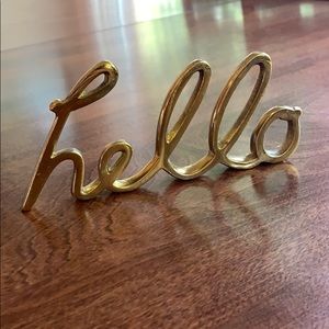 West Elm “hello” sign